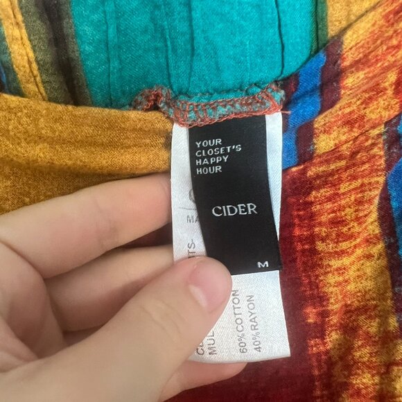 Cider - Striped Elastic Waist Wide Leg W/ Pockets- Womens Size Medium Worn Twice - Picture 3 of 4